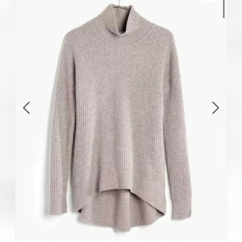 MADEWELL | Wafflestitch Turtleneck Sweater Taupe Brown Wool Alpaca Sz XS